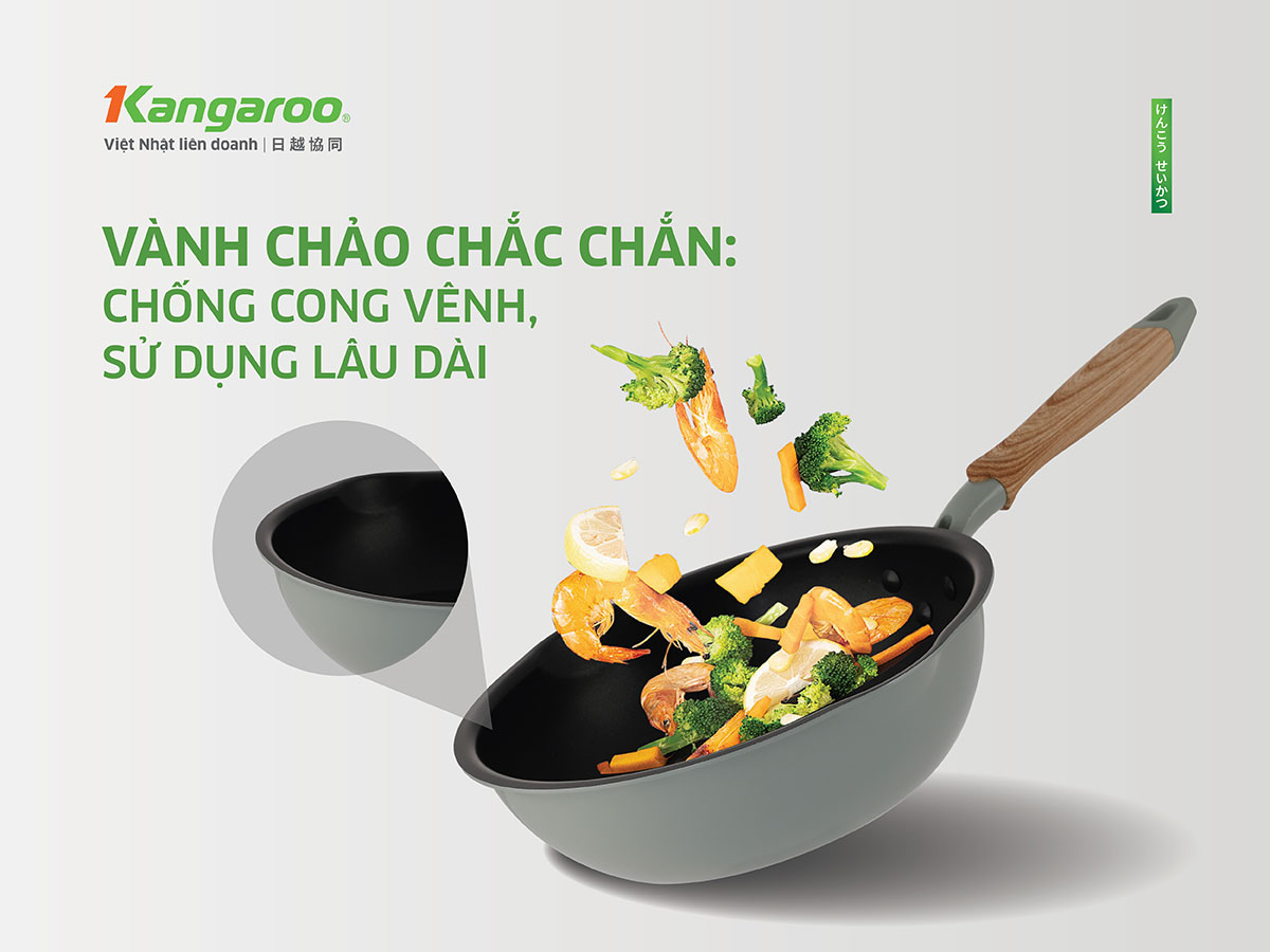 Chảo chống dính đáy từ Kangaroo KGWAKS26