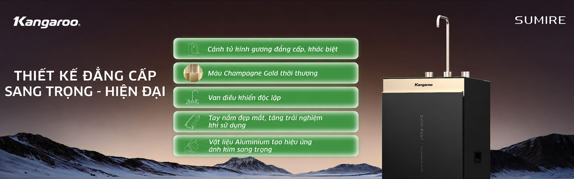 Máy lọc nước Kangaroo Sumire Hydrogen ion kiềm