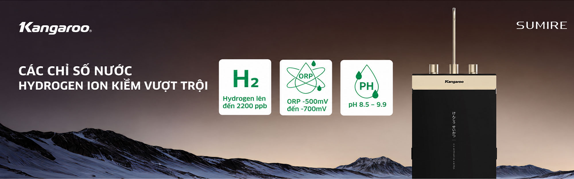 Máy lọc nước Kangaroo Sumire Hydrogen ion kiềm
