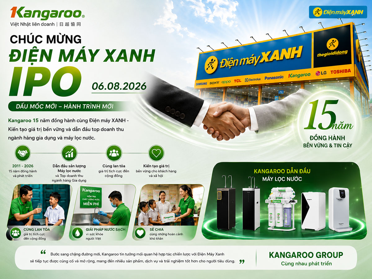 Kangaroo chúc mừng Điện máy Xanh IPO, tiếp tục đồng hành trên hành trình tăng trưởng mới