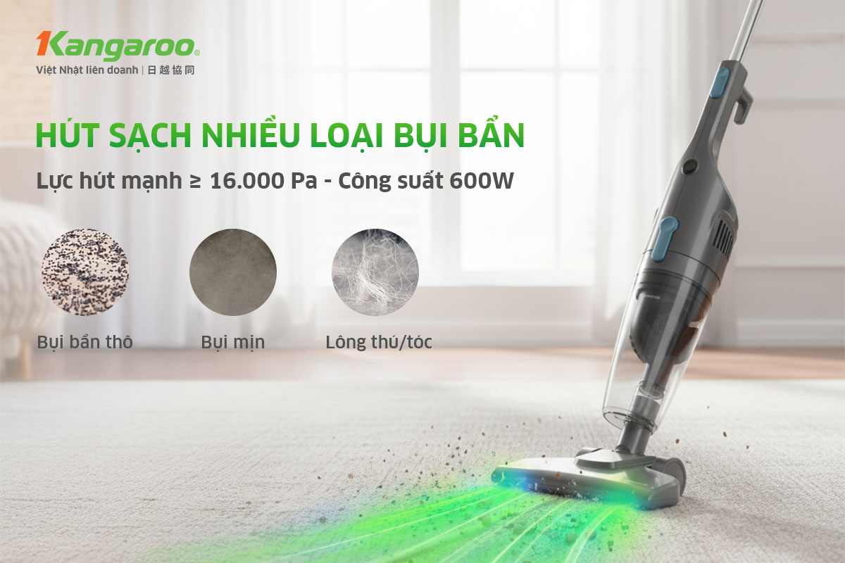 Máy hút bụi cầm tay Kangaroo KGVC6S1E Máy hút bụi cầm tay Kangaroo KGVC6S1E