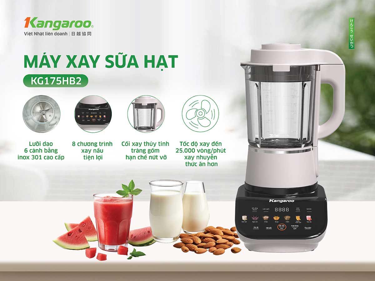 Máy xay nấu làm sữa hạt Kangaroo KG175HB2