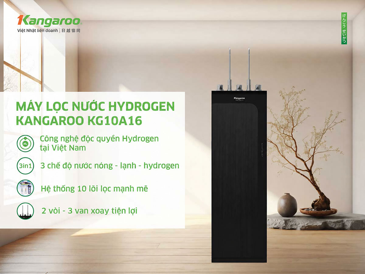 Máy lọc nước nóng lạnh Kangaroo Hydrogen KG10A16