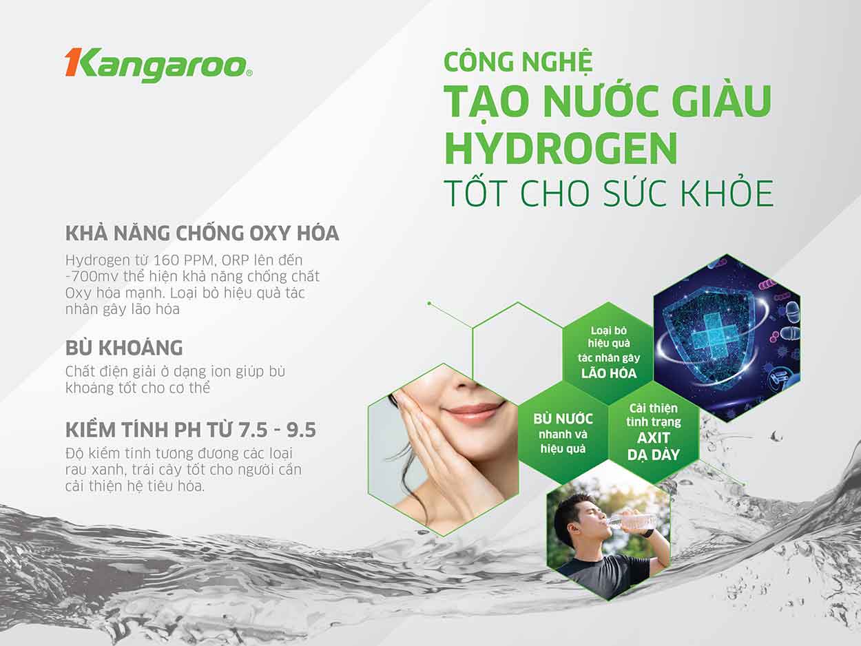 Máy lọc nước Kangaroo Hydrogen nóng lạnh KG10A10S