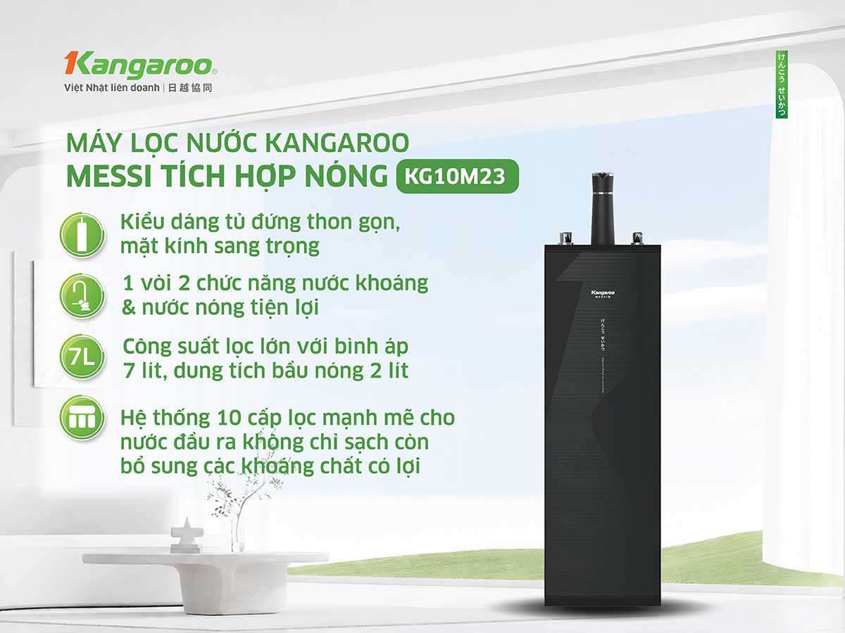 Máy lọc nước Kangaroo Messi tích hợp nóng KG10M23