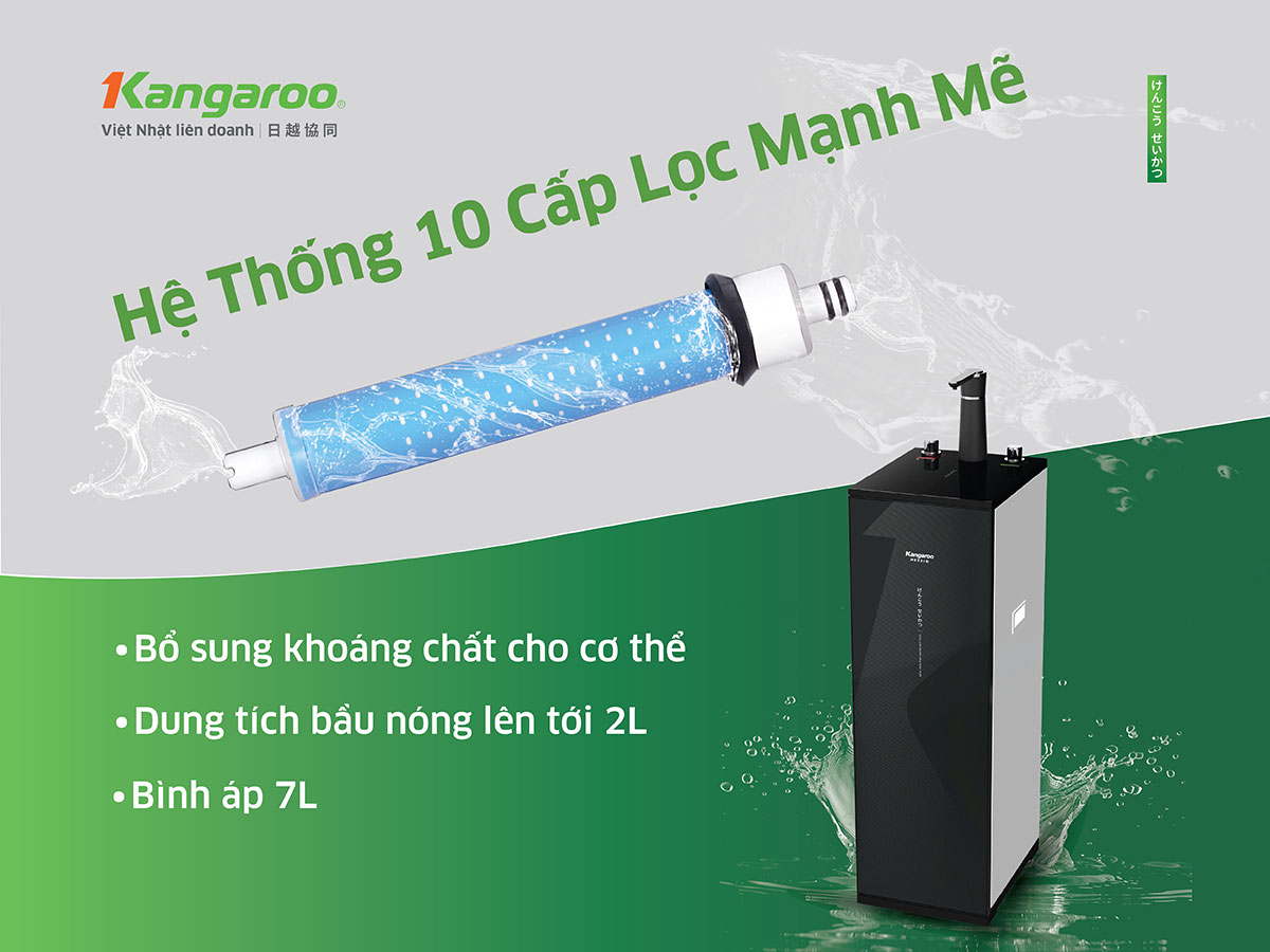 Máy lọc nước Kangaroo Messi tích hợp nóng KG10M23