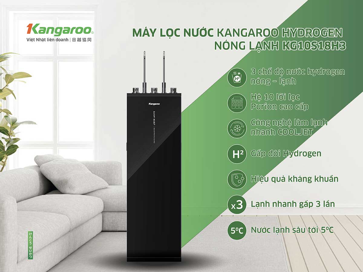 Máy lọc nước Kangaroo Hydrogen nóng lạnh KG10S18H3