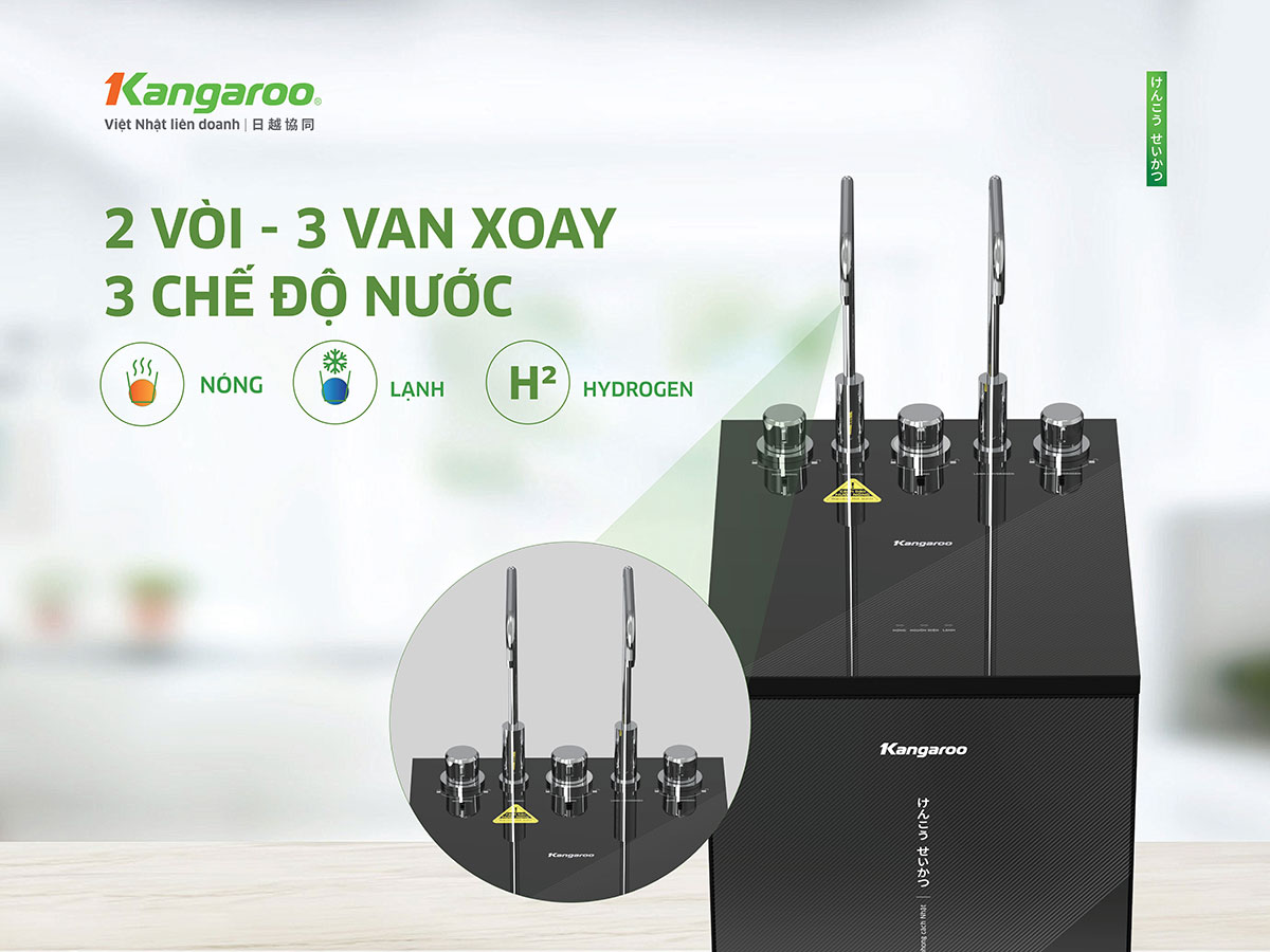 Máy lọc nước Kangaroo Hydrogen nóng lạnh KG10S18H3