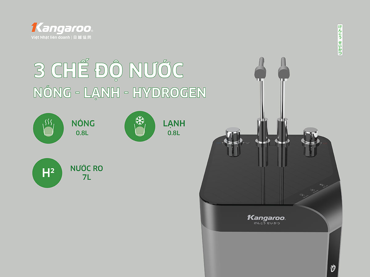 Máy lọc nước Kangaroo Hydrogen nóng lạnh Waterfall KG10W6