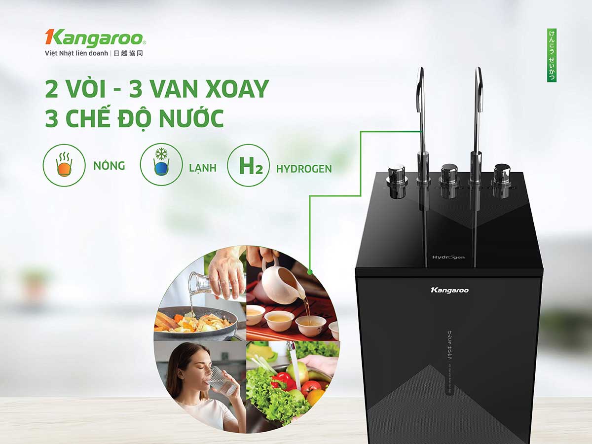 Máy lọc nước Kangaroo Hydrogen nóng lạnh KG11S28H3 Máy lọc nước Kangaroo Hydrogen nóng lạnh KG11S28H3