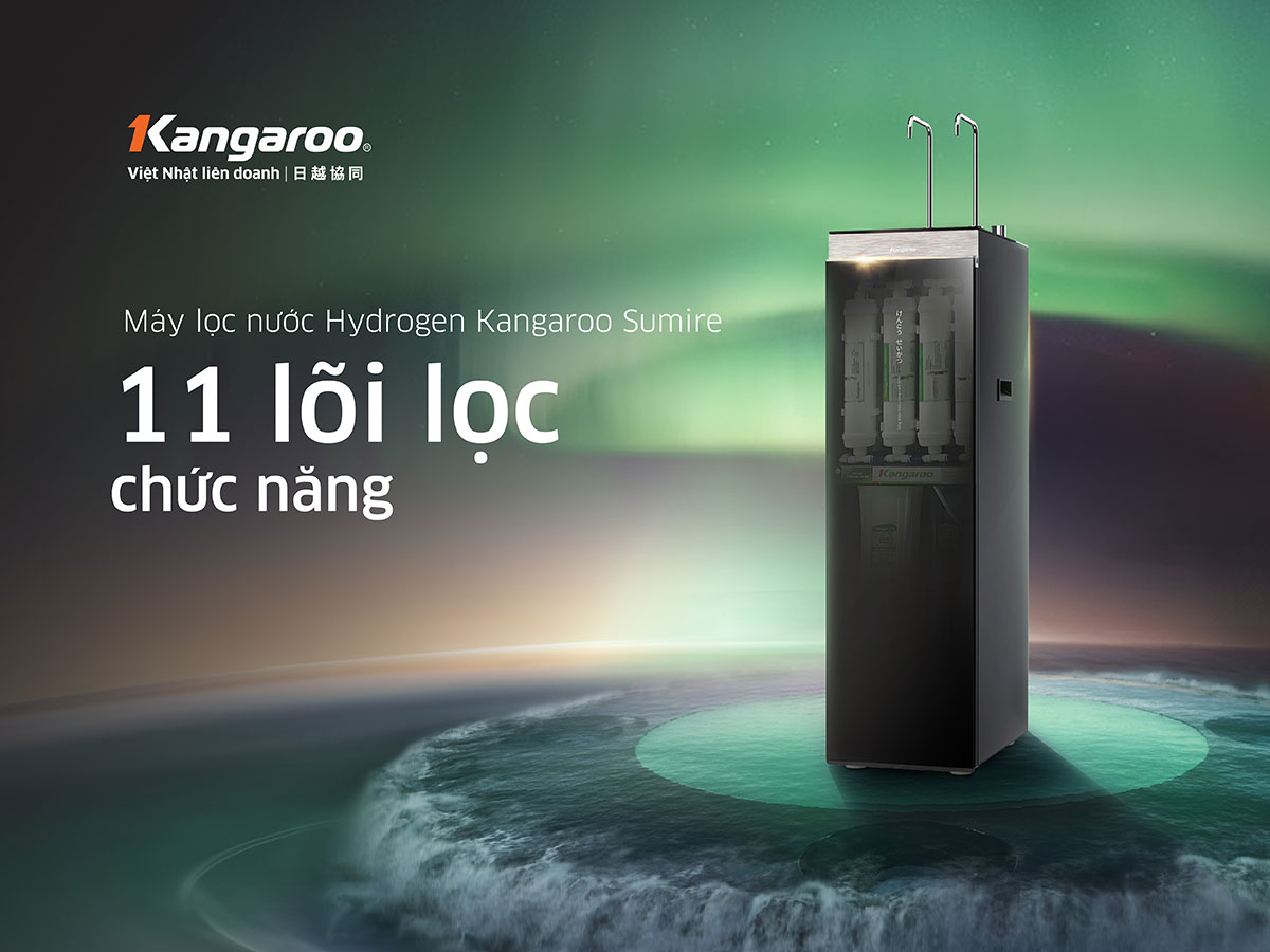 Máy lọc nước nóng lạnh 11 lõi Kangaroo Hydrogen KG11A18