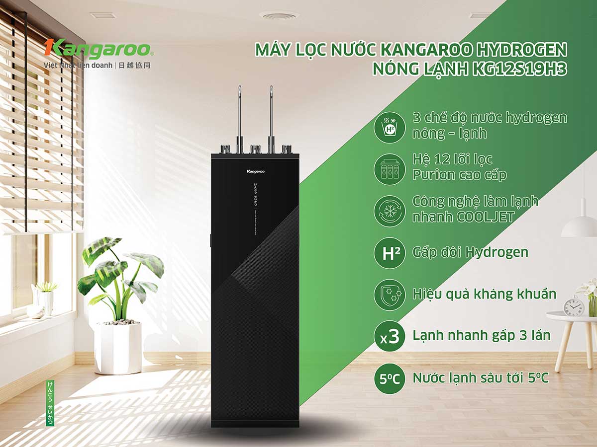 Máy lọc nước Kangaroo Hydrogen nóng lạnh KG12S19H3