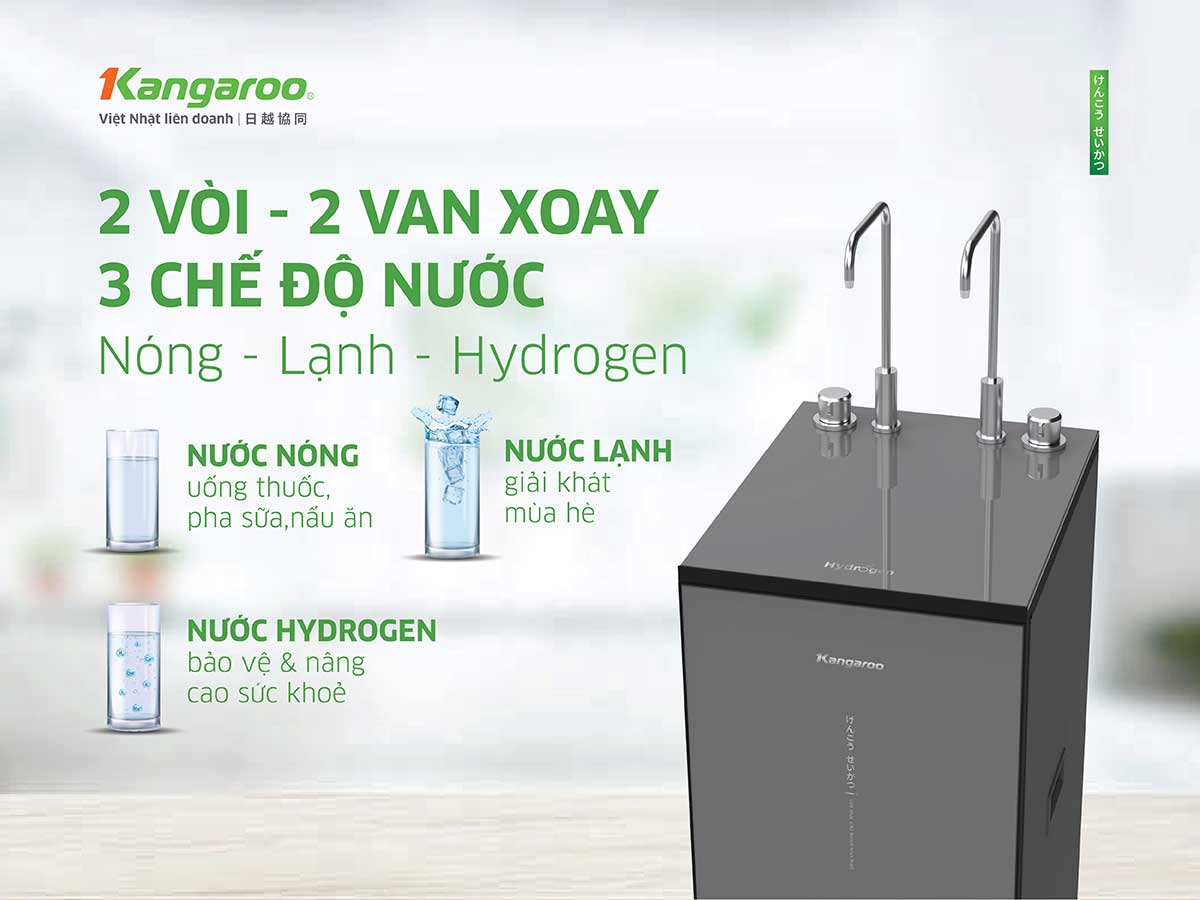 Máy lọc nước Kangaroo Hydrogen nóng lạnh KG12S26H3