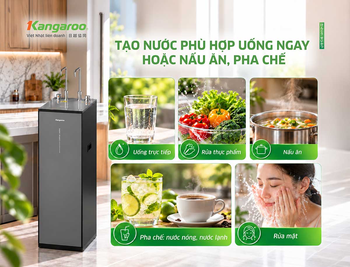 Máy lọc nước Kangaroo Hydrogen nóng lạnh KG14S6H3 Máy lọc nước Kangaroo Hydrogen nóng lạnh KG14S6H3