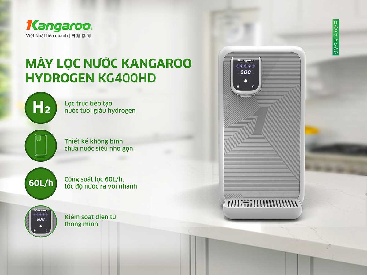 Máy lọc nước để bàn Kangaroo Hydrogen KG400HD