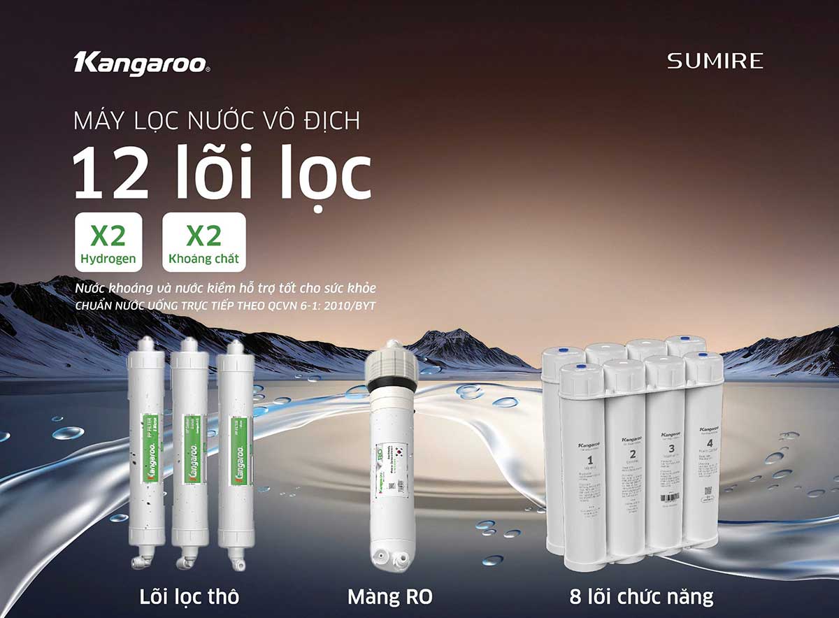 Máy lọc nước ion kiềm Kangaroo Hydrogen KGEP12A1