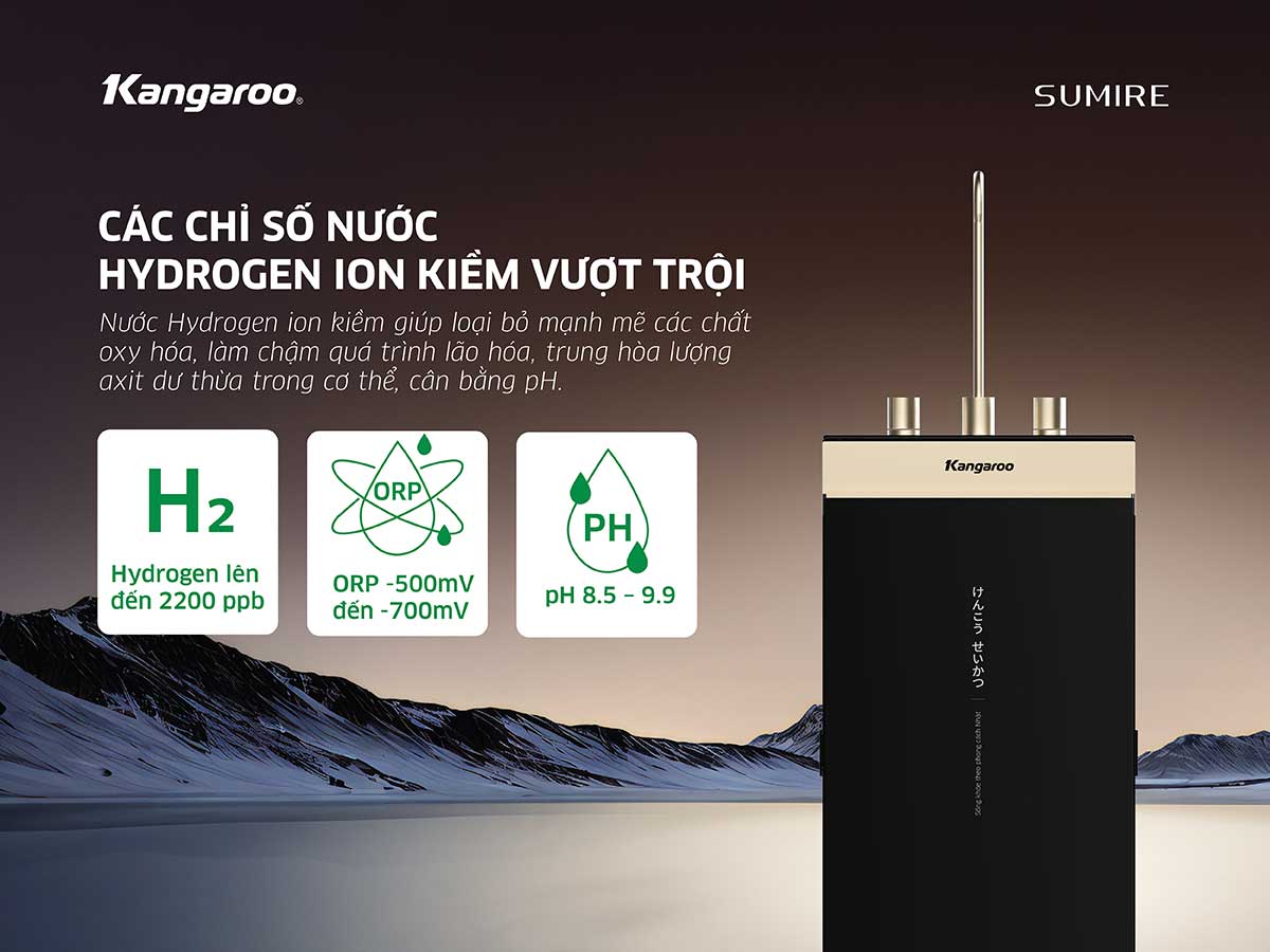 Máy lọc nước ion kiềm Kangaroo Hydrogen KGEP12A1