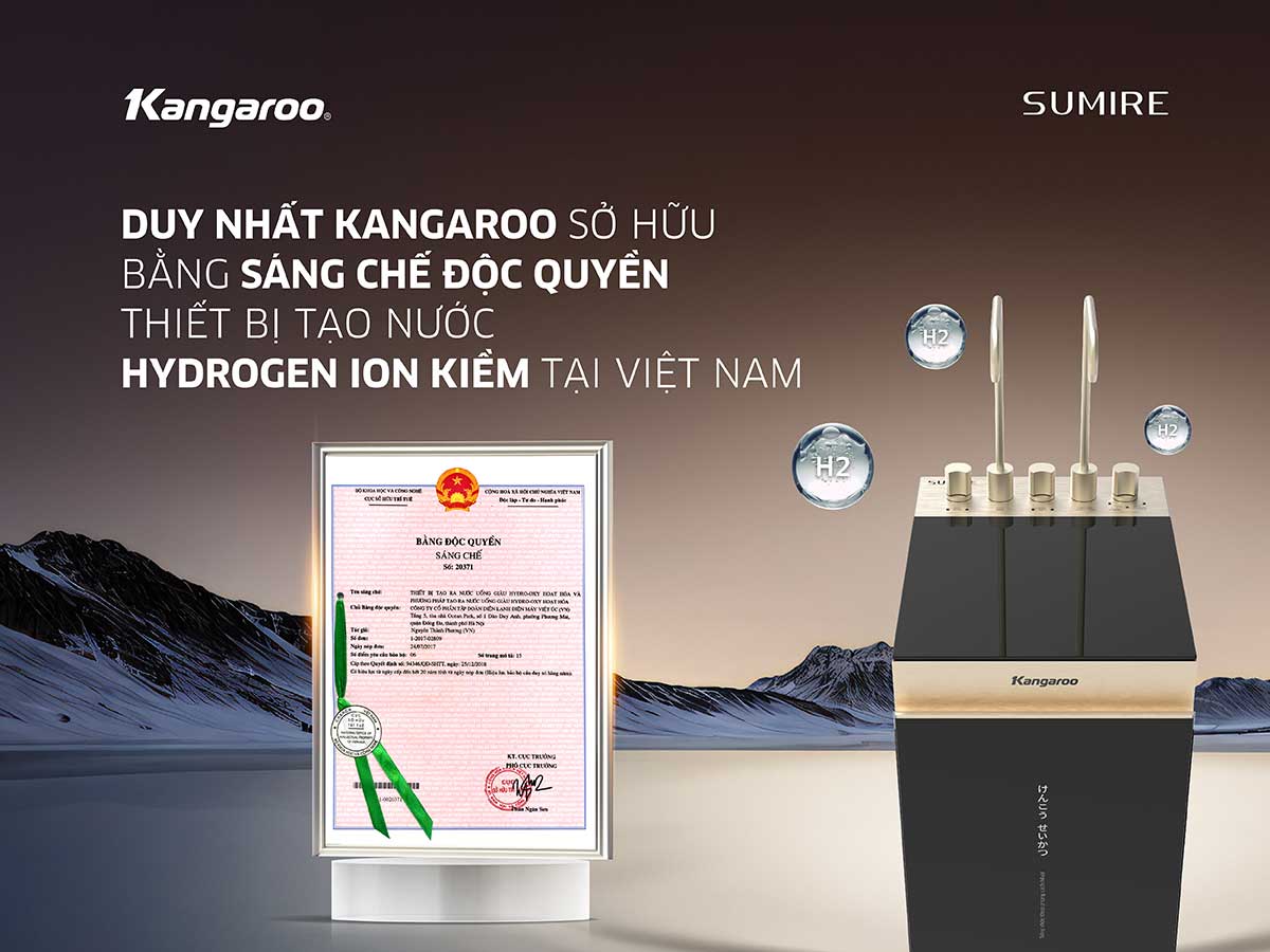 Máy lọc nước ion kiềm Kangaroo Hydrogen nóng lạnh KGHC12A3