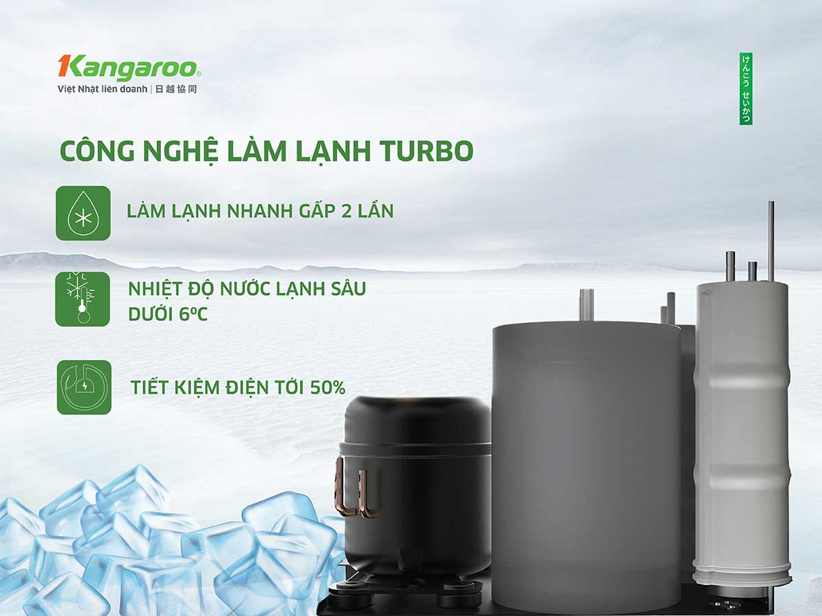 Máy lọc nước ion kiềm Kangaroo Hydrogen nóng lạnh KGHC12A3