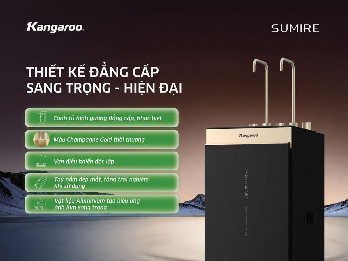 Máy lọc nước ion kiềm Kangaroo Hydrogen nóng lạnh KGHC13A3
