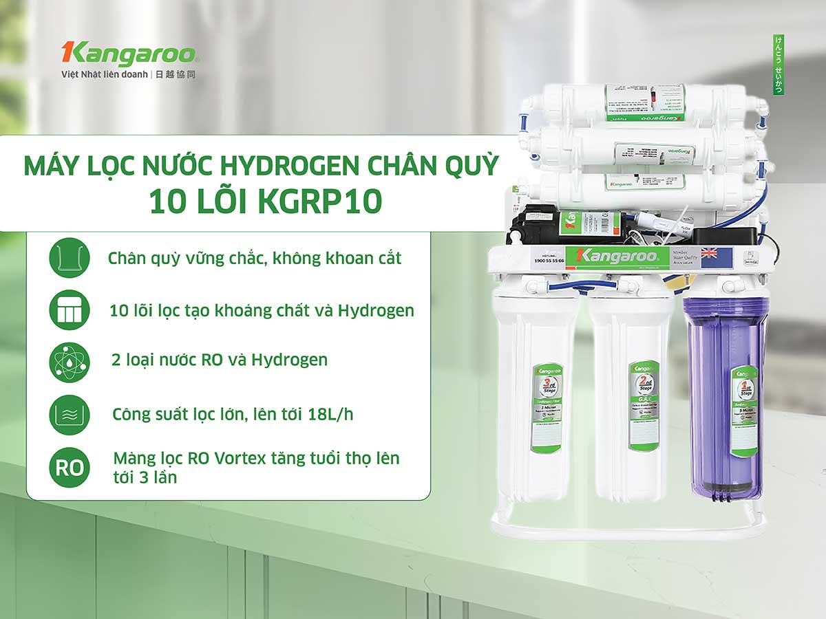 Máy lọc nước Kangaroo Hydrogen chân quỳ KGRP10