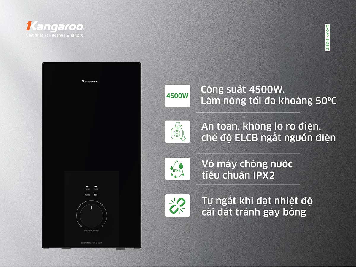 Máy nước nóng trực tiếp Kangaroo KGWD45N2