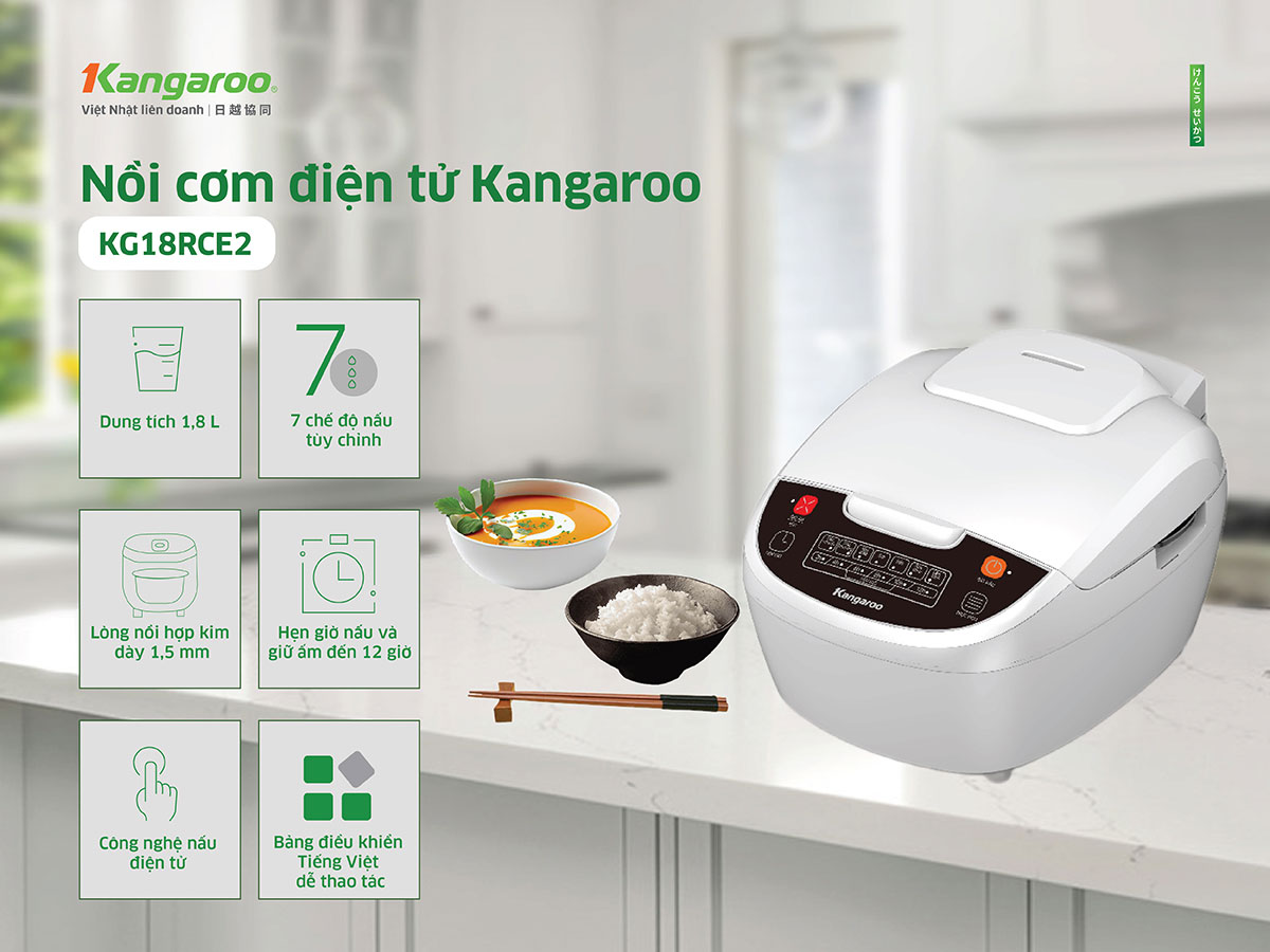 Nồi cơm điện tử Kangaroo KG18RCE2