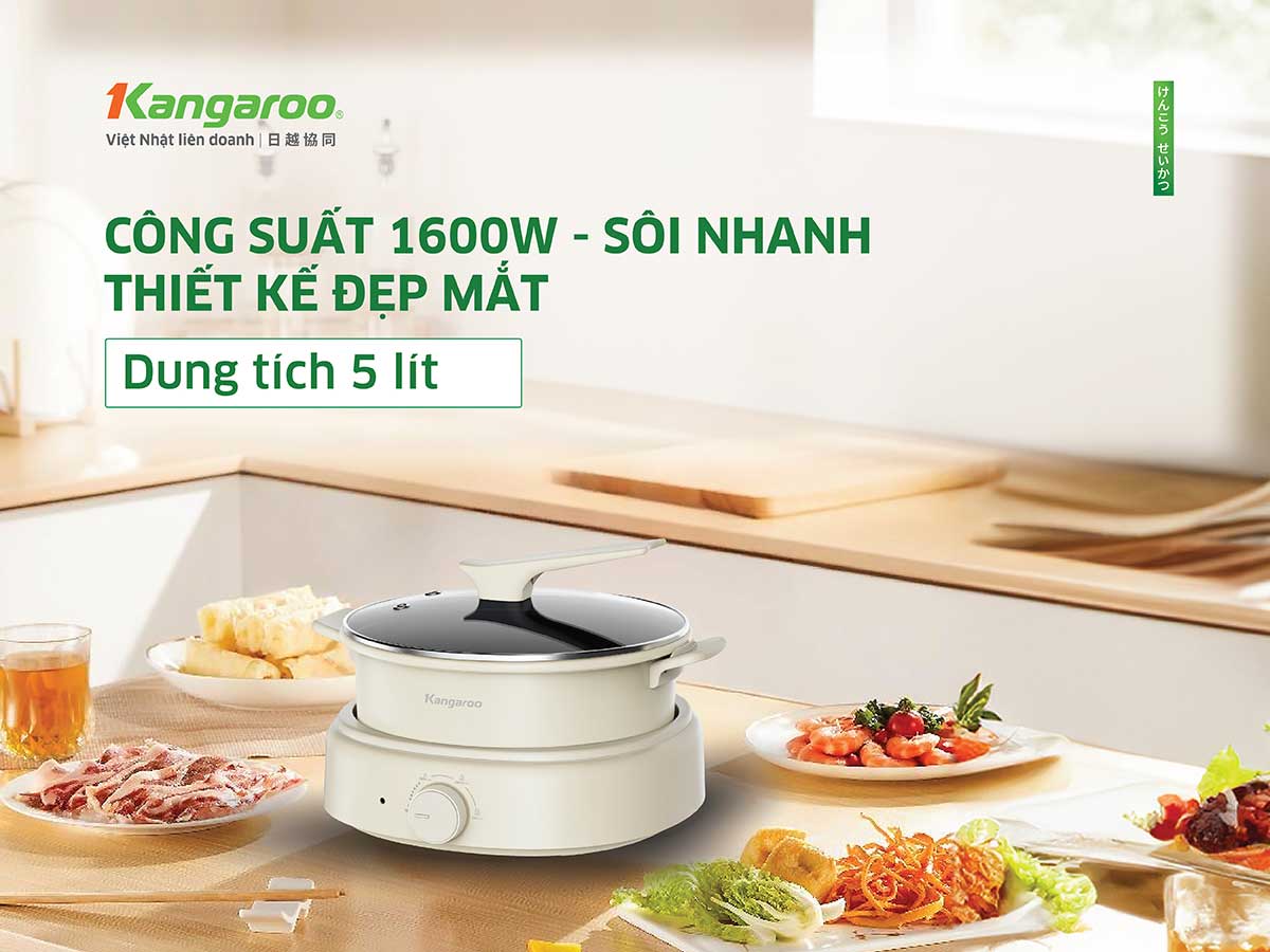 Nồi lẩu đa năng Kangaroo KGEH50N2B Nồi lẩu đa năng Kangaroo KGEH50N2B