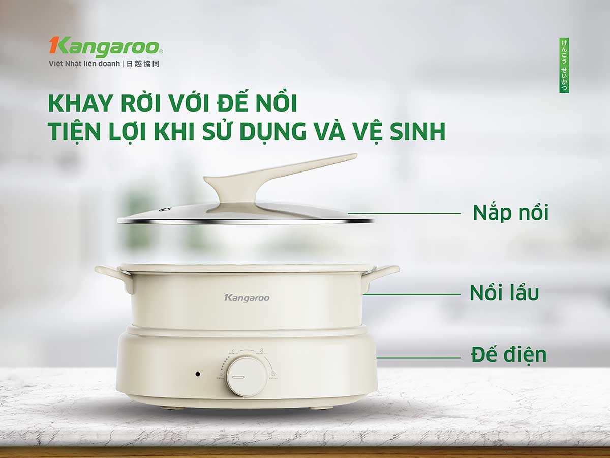 Nồi lẩu đa năng Kangaroo KGEH50N2B Nồi lẩu đa năng Kangaroo KGEH50N2B