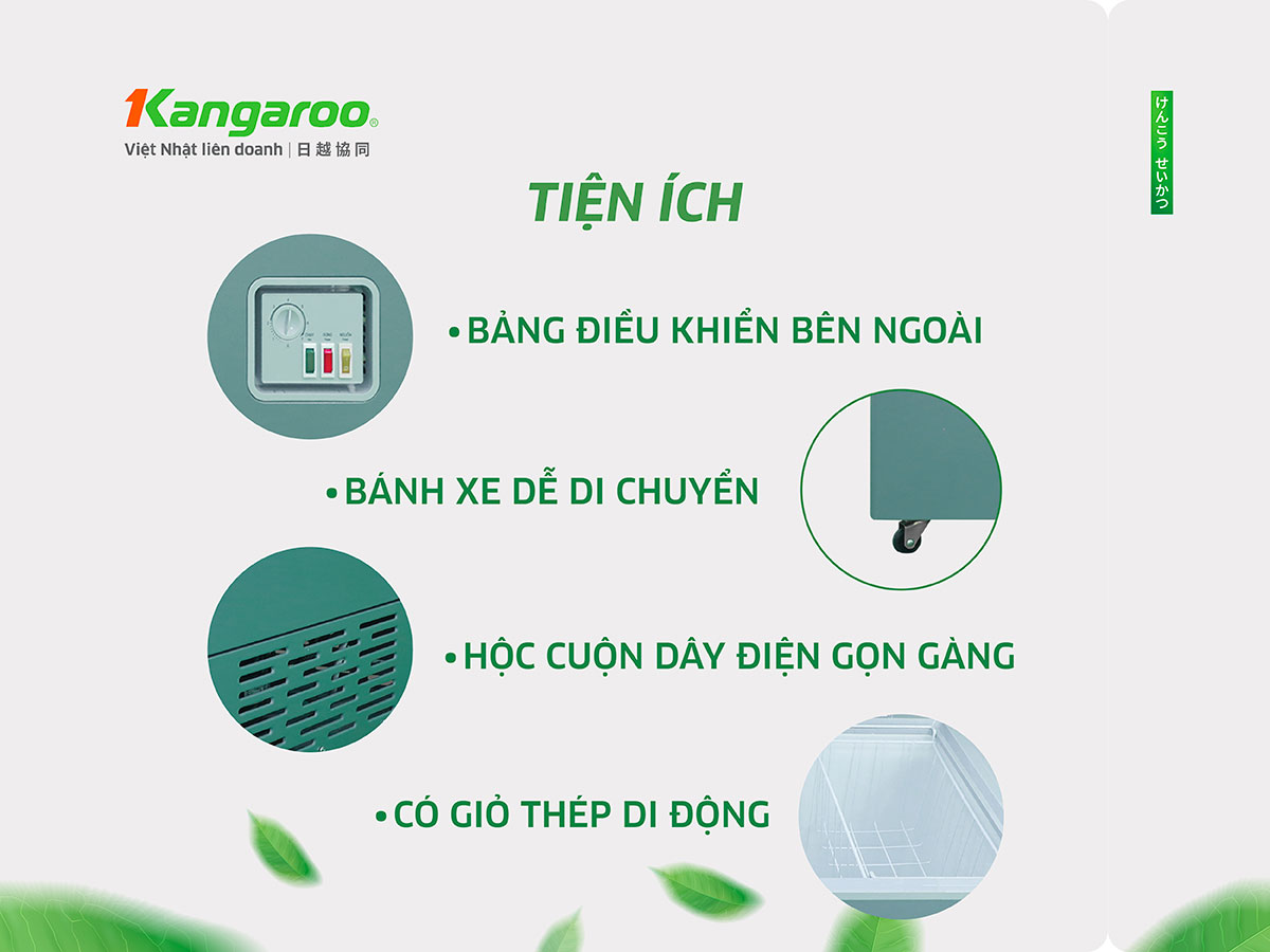 Tủ đông kháng khuẩn Kangaroo 415 lít KG415G2D