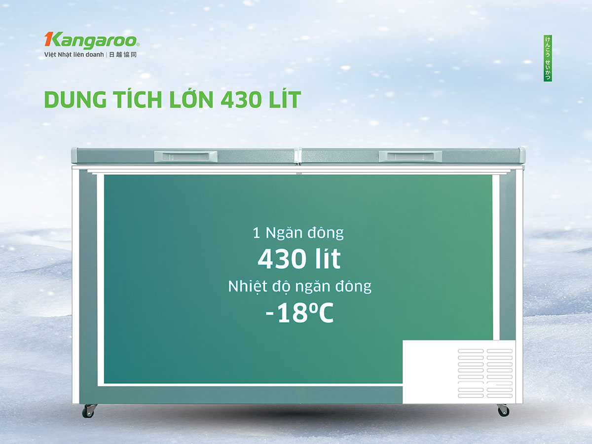 Tủ đông kháng khuẩn Kangaroo 430 lít KG430G1N