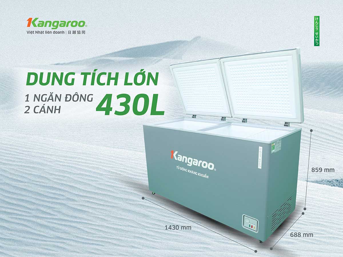 Tủ đông kháng khuẩn Kangaroo 430 lít KGFZA430IG1