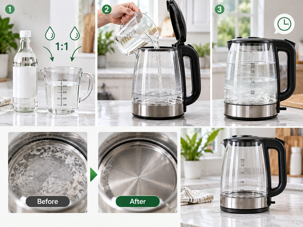 Bạn có thể dùng giấm trắng để vệ sinh ấm siêu tốc
