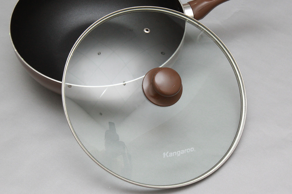 Chảo chống dính sâu lòng vung kính Kangaroo KG919M