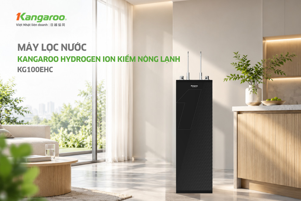 Máy lọc nước Kangaroo Hydrogen ion kiềm nóng lạnh KG100EHC