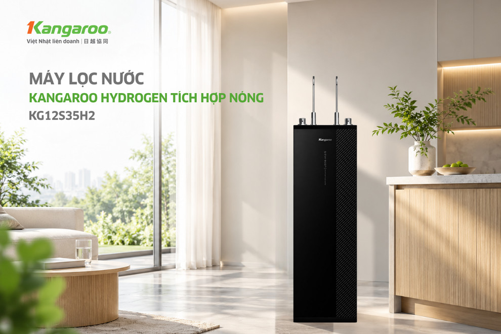 Máy lọc nước Kangaroo Hydrogen tích hợp nóng KG12S35H2