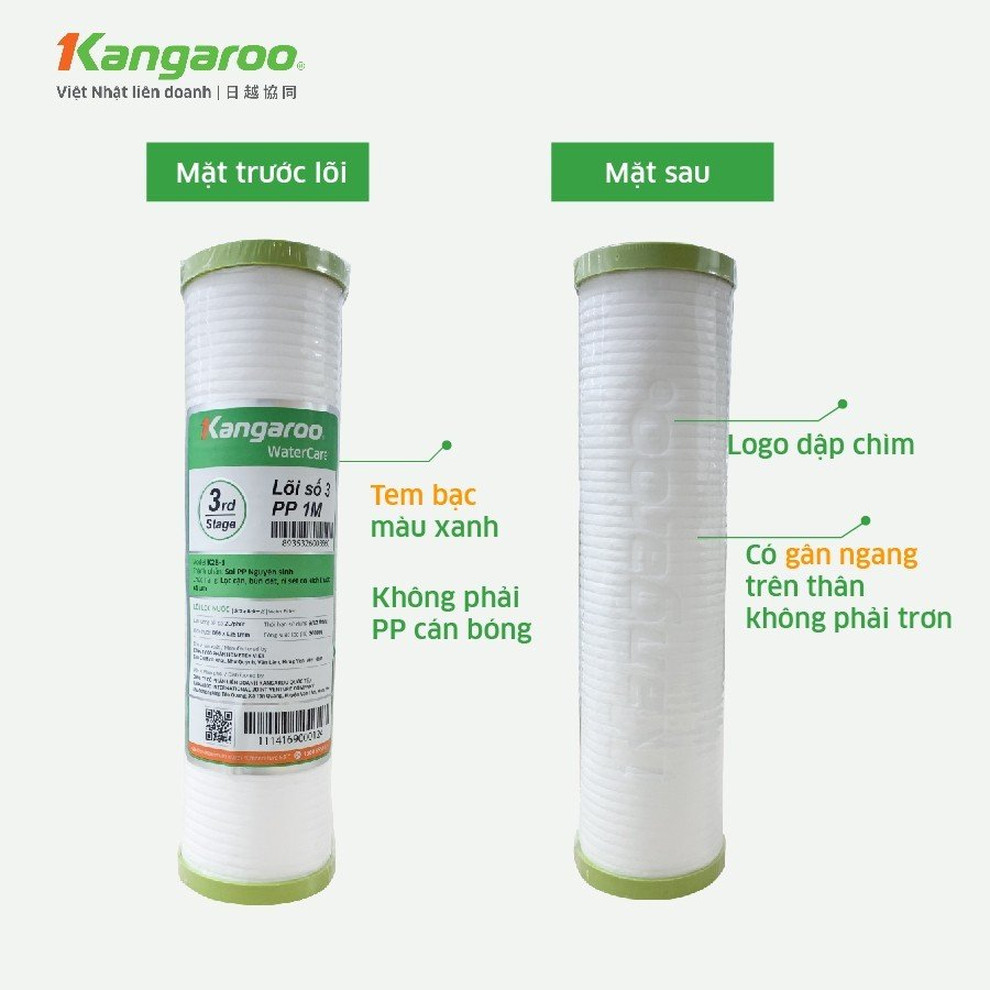 Chỉ nên chọn lõi lọc và linh kiện chính hãng có tem, mã truy xuất rõ ràng