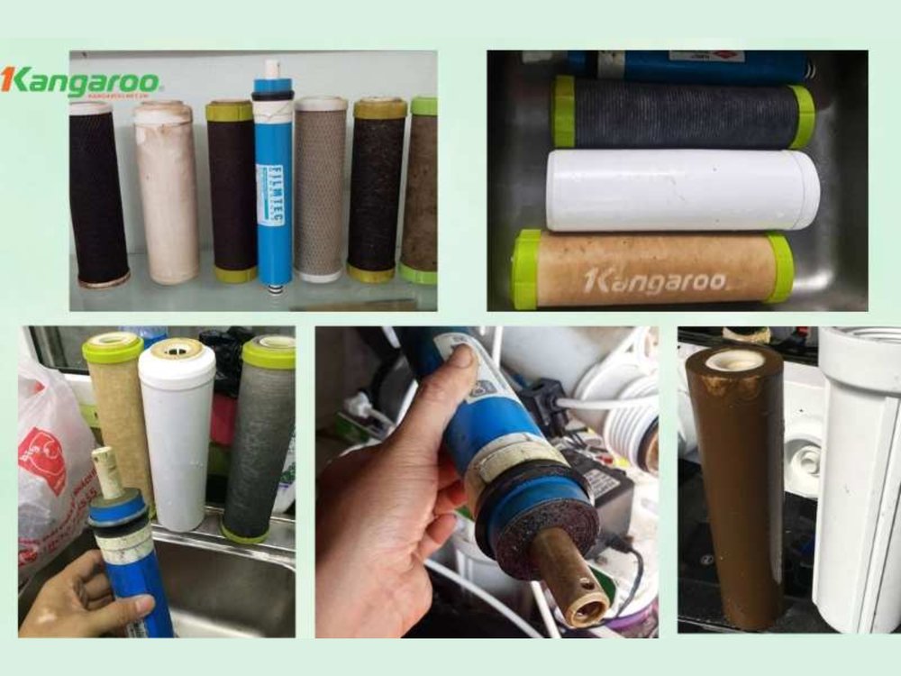 Lõi lọc khi không được thay thế định kỳ sẽ tích tụ cặn bẩn gây hiện tượng máy lọc nước có cặn đen