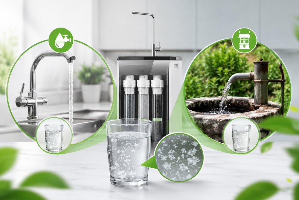 Máy lọc nước có váng trắng có thể xuất hiện ở cả nguồn nước máy và nước giếng