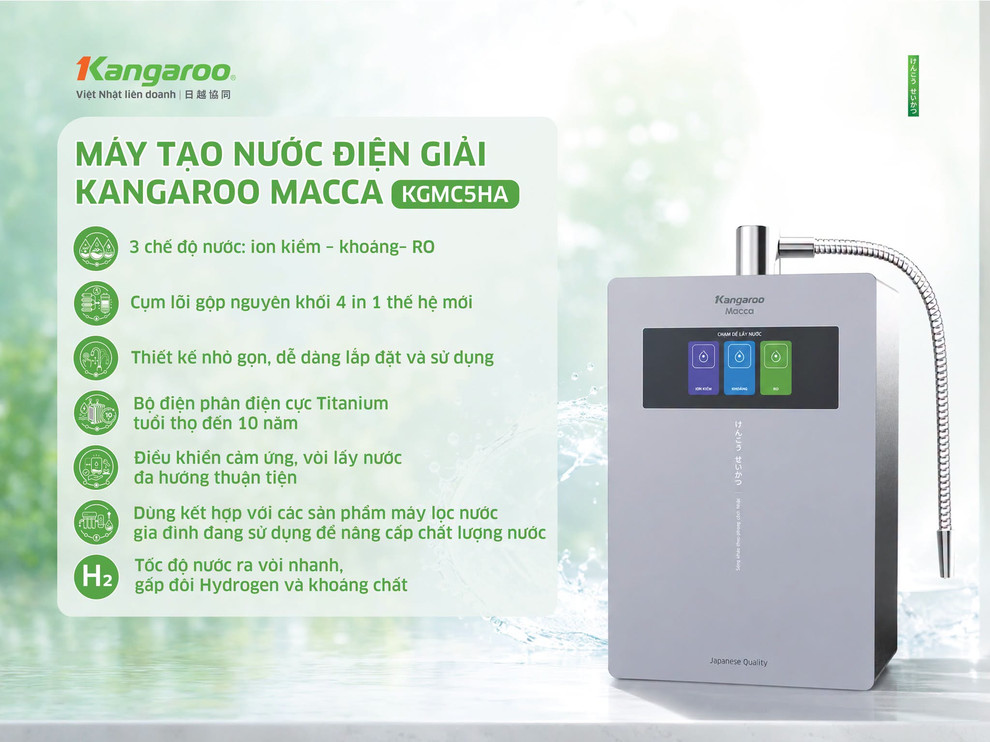 Nước ion kiềm được tạo ra qua quá trình điện phân, tách thành dòng kiềm và dòng axit