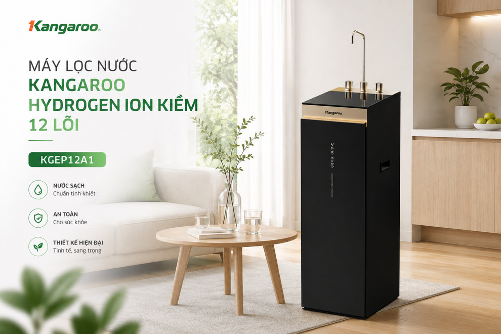 Máy lọc nước Kangaroo Hydrogen ion kiềm KGEP12A1