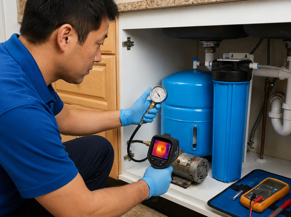 Van điện từ bị lỗi khiến áp suất bị lỗi làm máy lọc nước không ngắt điện