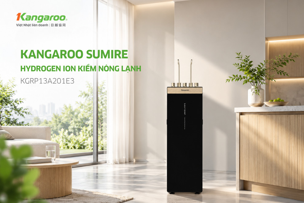Máy lọc nước Kangaroo Sumire Hydrogen ion kiềm nóng lạnh KGRP13A201E3