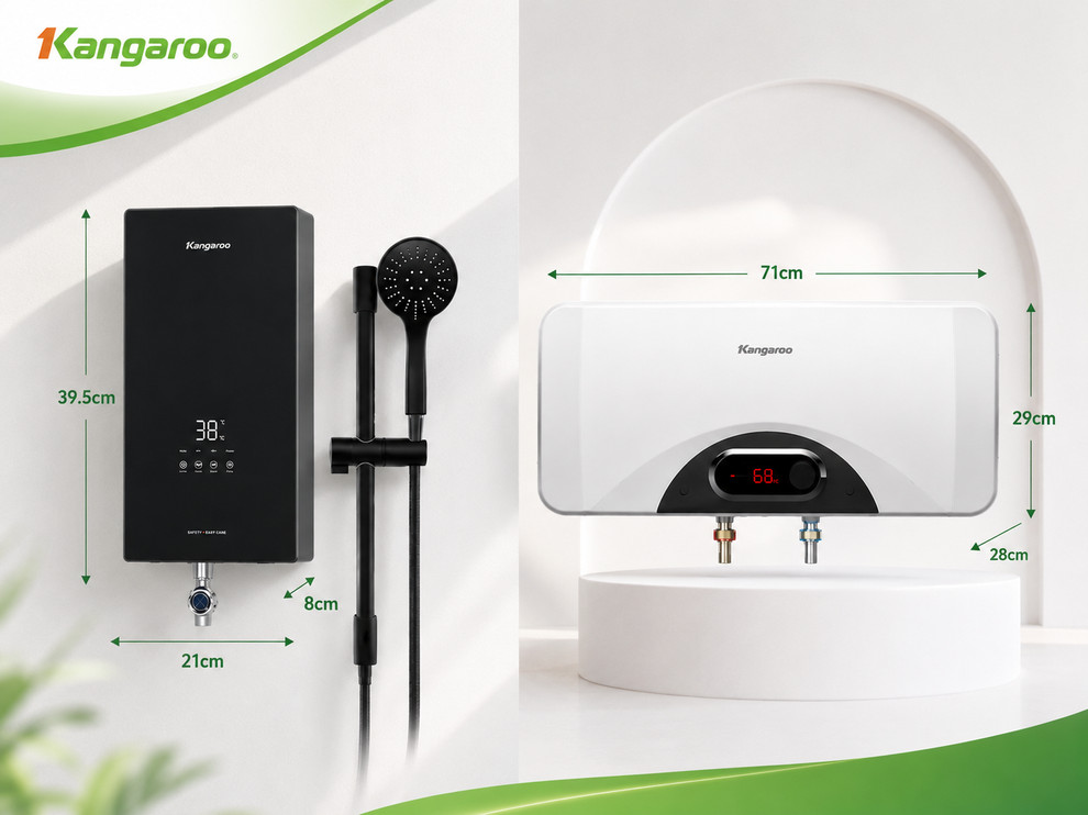 Máy nóng lạnh trực tiếp sẽ nhỏ gọn hơn máy nóng lạnh gián tiếp
