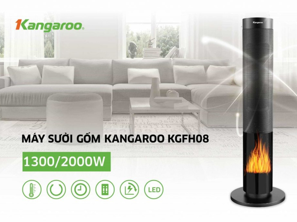 Máy sưởi gốm Kangaroo KGFH08
