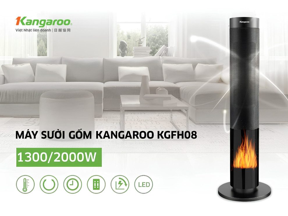 Máy sưởi gốm Kangaroo KGFH08