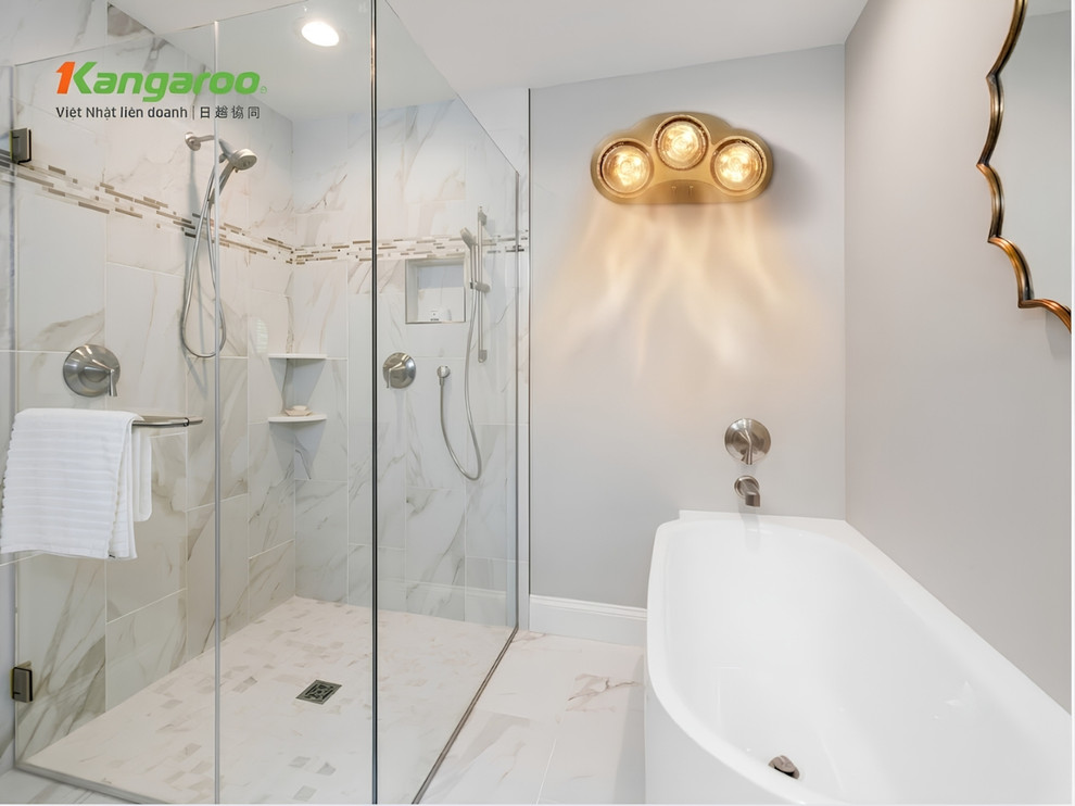 Đèn sưởi là thiết bị an toàn để sưởi ấm nhà tắm