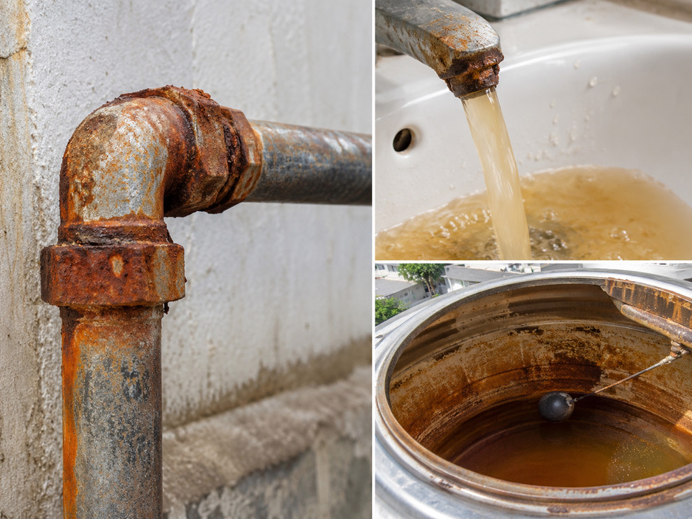 Nước chỉ vàng ở một số vòi thường hướng sự chú ý vào đường ống, bồn chứa hoặc đầu vòi tại vị trí đó.