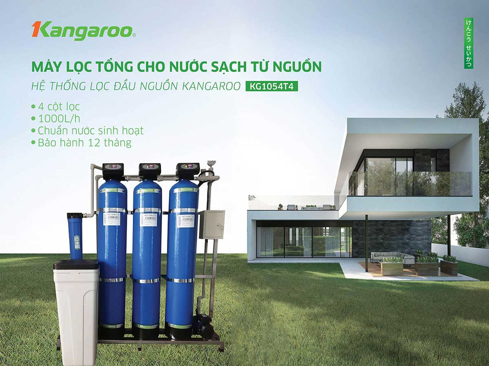 Máy lọc tổng đầu nguồn của Kangaroo có thể xử lý được nước sinh hoạt