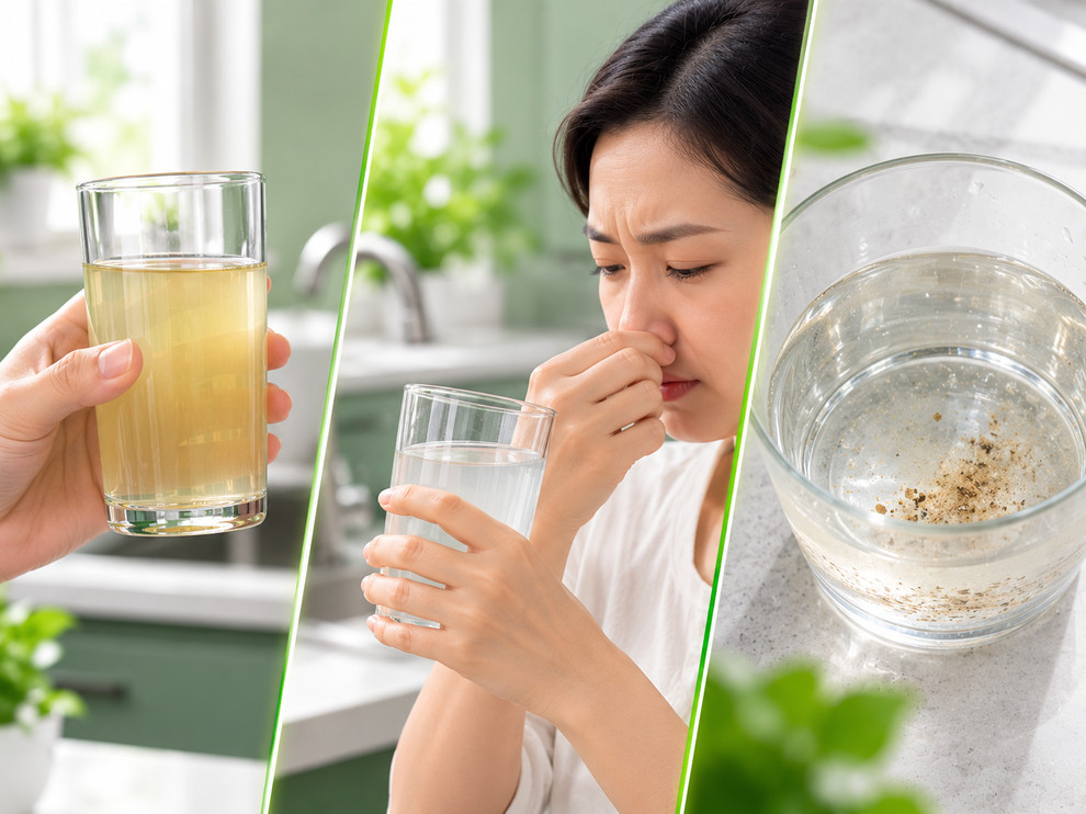 Màu sắc, mùi và cặn bám là những dấu hiệu ban đầu giúp người dùng nhận biết nguồn nước có vấn đề